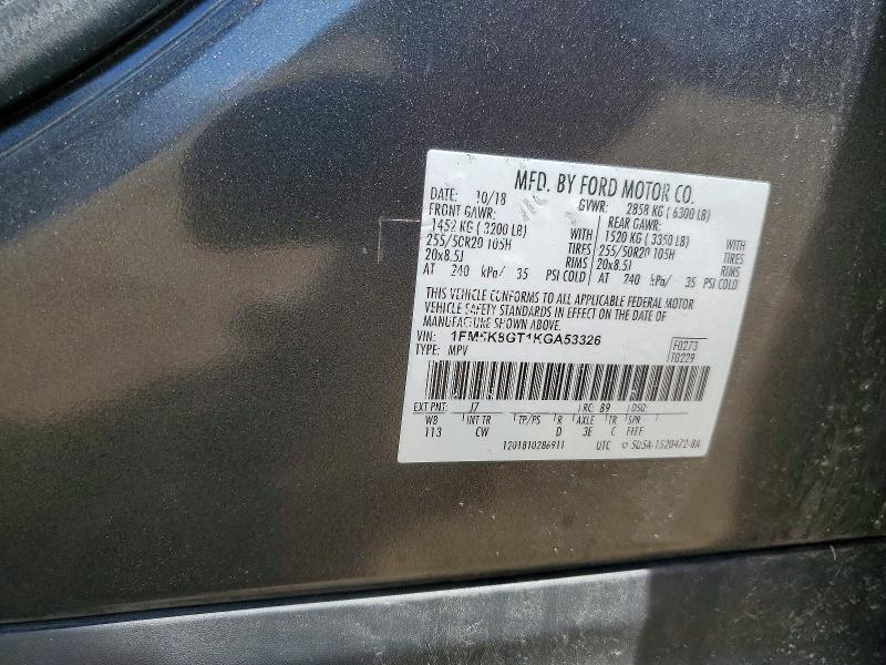 Продажа на аукционе авто 2019 Ford Explorer, vin: 1FM5K8GT1KGA53326, номер лота: 54430056