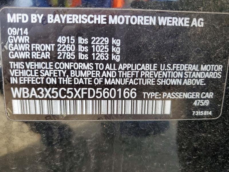 2015 Bmw 328 მანქანა იყიდება აუქციონზე, vin: WBA3X5C5XFD560166, აუქციონის ნომერი: 52777436