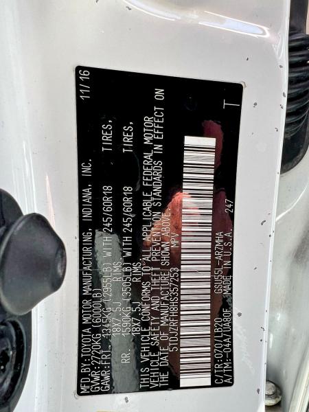 Продажа на аукционе авто 2017 Toyota Highlander, vin: 5TDJZRFH8HS357253, номер лота: 52450016