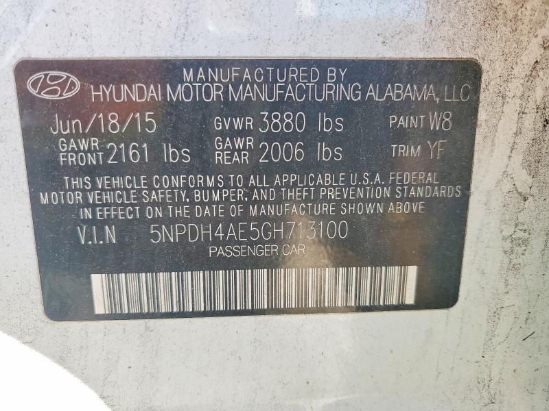 Продаж на аукціоні авто 2016 Hyundai Elantra, vin: 5NPDH4AE5GH713100, номер лоту: 54995866