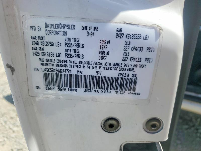 53121296 :رقم المزاد ، 1J4GK58K94W244724 vin ، 2004 Jeep Liberty مزاد بيع