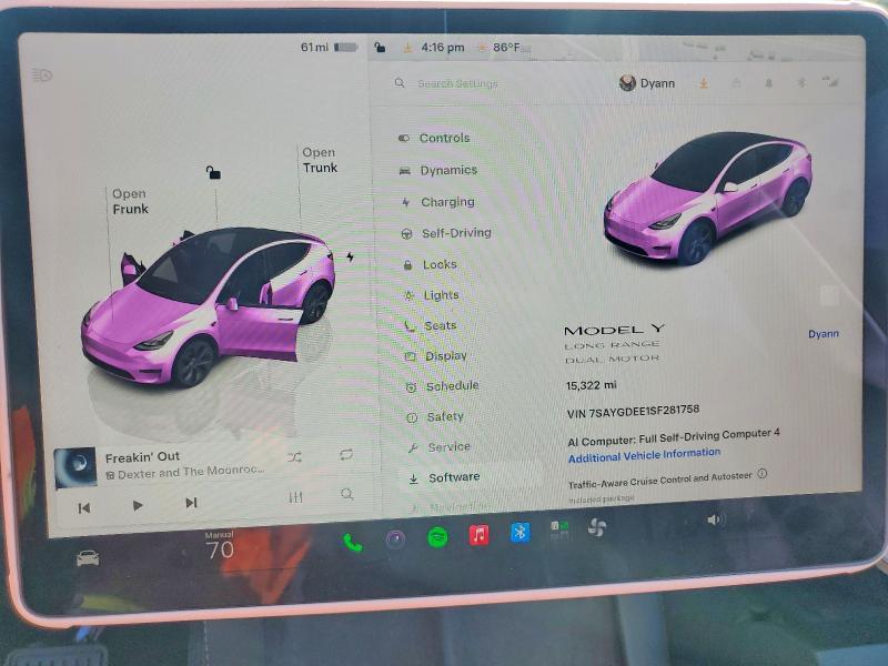 2025 Tesla Model Y მანქანა იყიდება აუქციონზე, vin: 7SAYGDEE1SF281758, აუქციონის ნომერი: 54648086