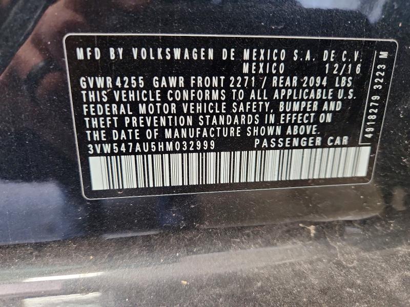 Aukcja sprzedaży 2017 Volkswagen Gti, vin: 3VW547AU5HM032999, numer aukcji: 55507016