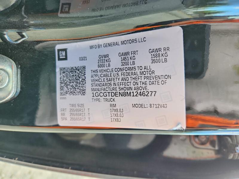 Aukcja sprzedaży 2021 Chevrolet Colorado, vin: 1GCGTDEN8M1246277, numer aukcji: 51994596