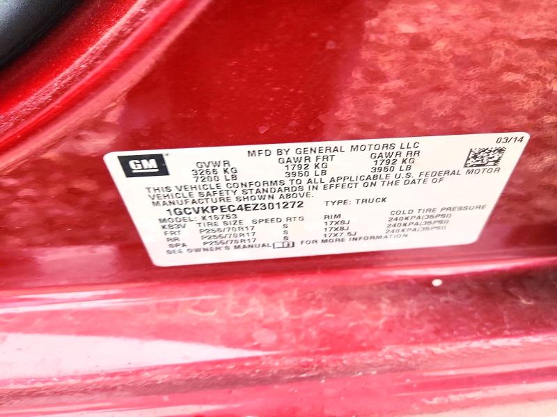 54110776 :رقم المزاد ، 1GCVKPEC4EZ301272 vin ، 2014 Chevrolet Silverado مزاد بيع