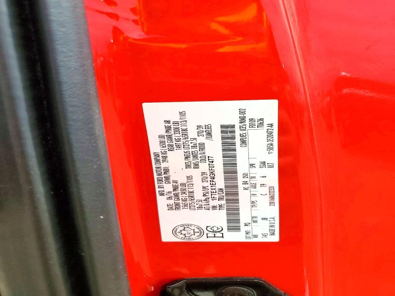 54636236 :رقم المزاد ، 1FTEX1EP4GKF07477 vin ، 2016 Ford F150 مزاد بيع