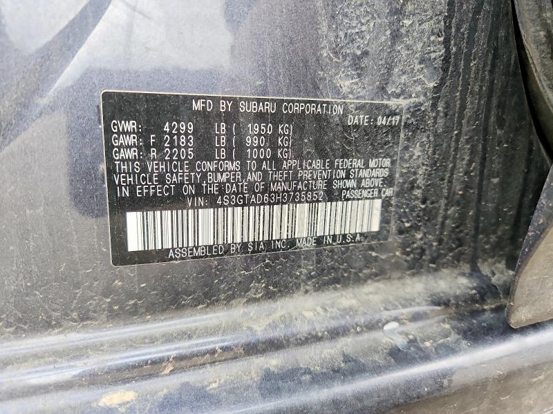 Aukcja sprzedaży 2017 Subaru Impreza, vin: 4S3GTAD63H3735852, numer aukcji: 54816966