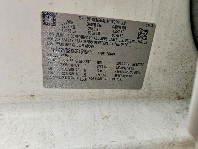 Aukcja sprzedaży 2016 Gmc Sierra, vin: 1GT42VC8XGF151963, numer aukcji: 55603266