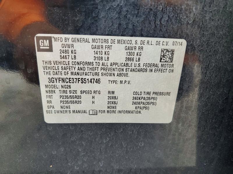 Продажа на аукционе авто 2015 Cadillac Srx, vin: 3GYFNCE37FS514746, номер лота: 53943046