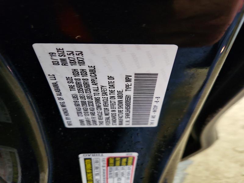 Aukcja sprzedaży 2019 Honda Odyssey, vin: 5FNRL6H85KB095591, numer aukcji: 55125916