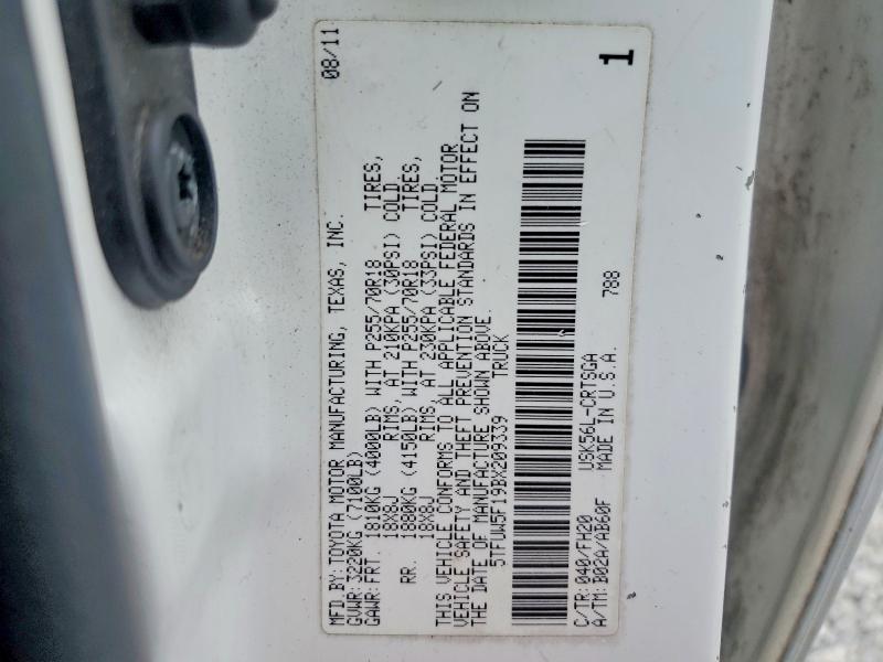 2011 Toyota Tundra მანქანა იყიდება აუქციონზე, vin: 5TFUW5F19BX209339, აუქციონის ნომერი: 54326606