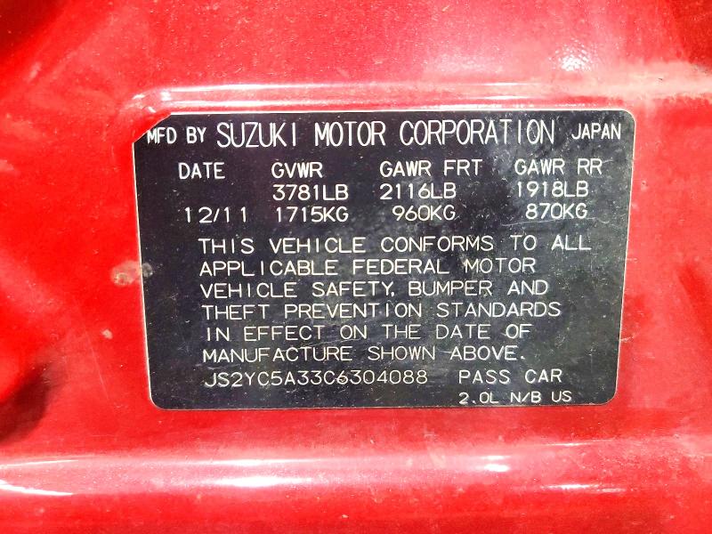 Продаж на аукціоні авто 2012 Suzuki Sx4, vin: JS2YC5A33C6304088, номер лоту: 53560976
