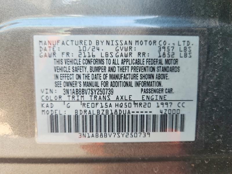 Aukcja sprzedaży 2025 Nissan Sentra, vin: 3N1AB8BV7SY250739, numer aukcji: 53320266