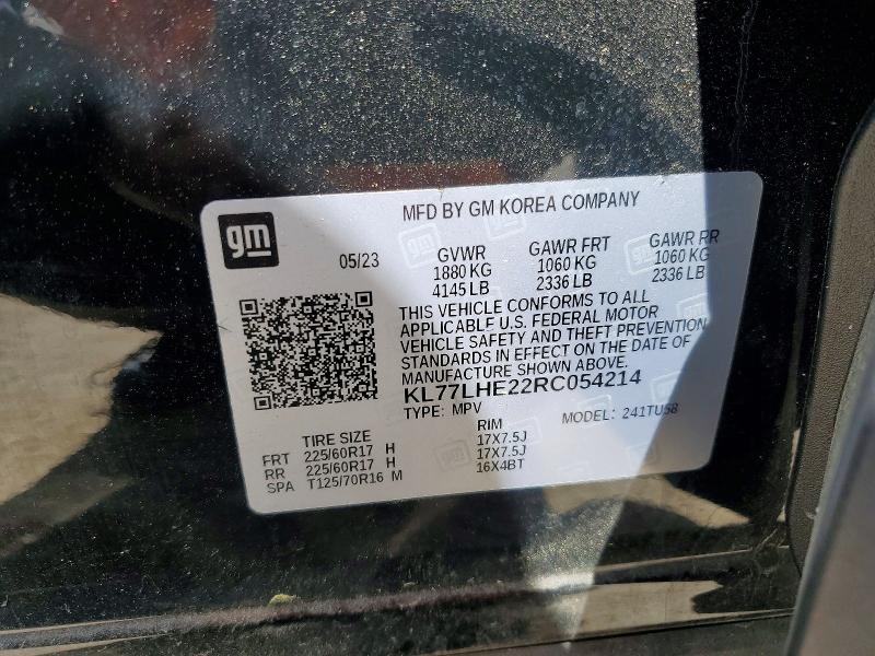 51686356 :رقم المزاد ، KL77LHE22RC054214 vin ، 2024 Chevrolet Trax مزاد بيع
