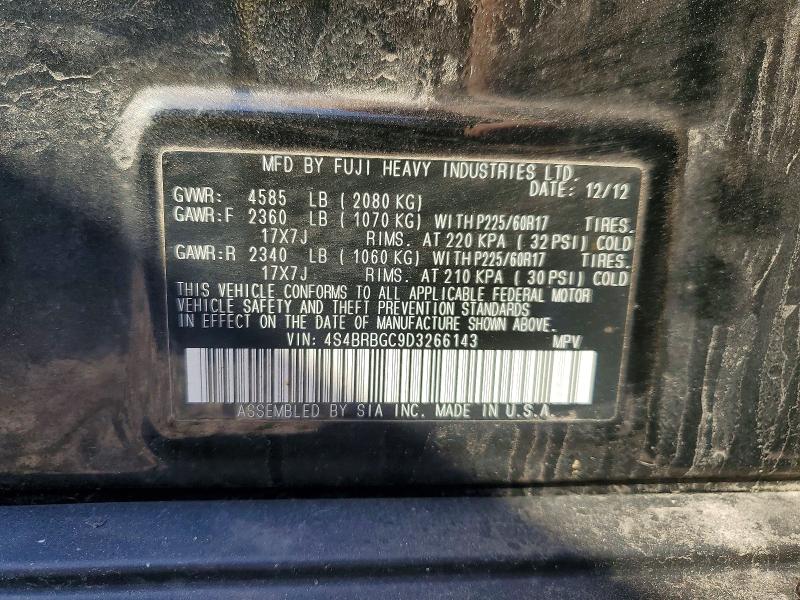 Продаж на аукціоні авто 2013 Subaru Outback, vin: 4S4BRBGC9D3266143, номер лоту: 52294386