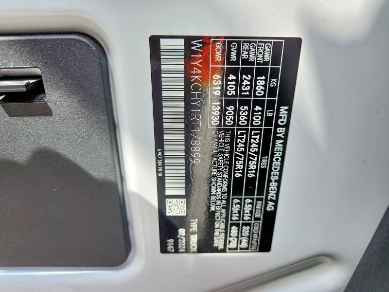 55555756 :رقم المزاد ، W1Y4KCHY1RT178899 vin ، 2024 Mercedes-benz Sprinter مزاد بيع