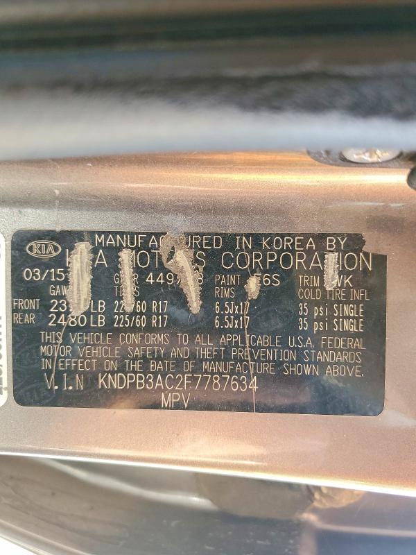 Продаж на аукціоні авто 2015 Kia Sportage, vin: KNDPB3AC2F7787634, номер лоту: 54893336