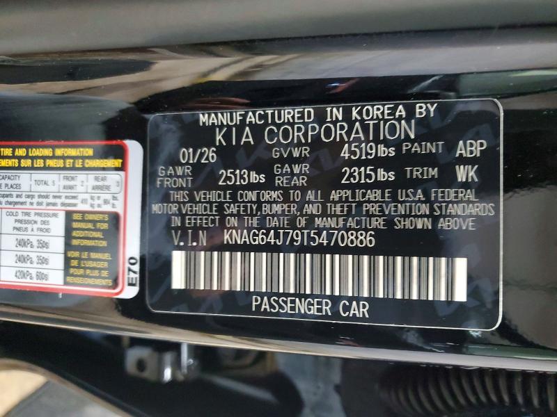 Продажа на аукционе авто 2026 Kia K5, vin: KNAG64J79T5470886, номер лота: 52549486