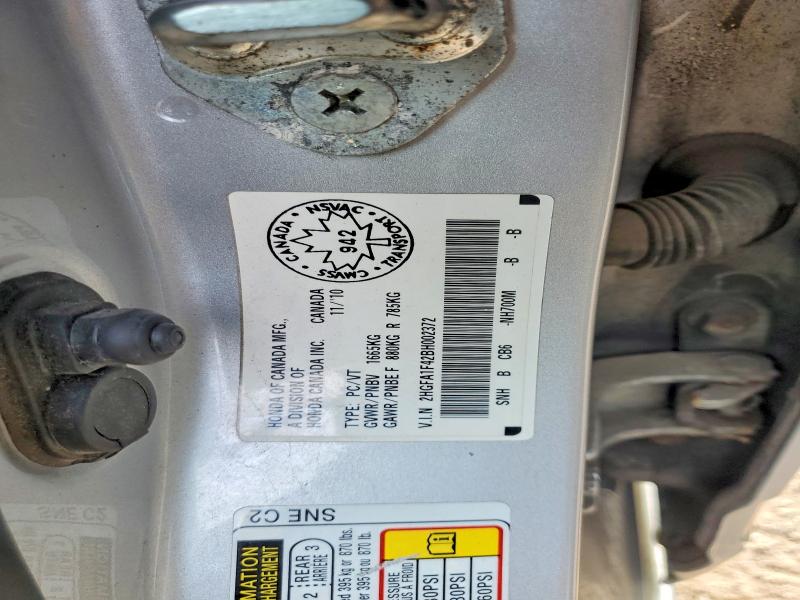 2011 Honda Civic მანქანა იყიდება აუქციონზე, vin: 2HGFA1F42BH002372, აუქციონის ნომერი: 53329306