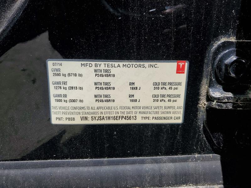 Продаж на аукціоні авто 2014 Tesla Model S, vin: 5YJSA1H16EFP45613, номер лоту: 53315206