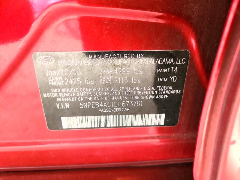 Продаж на аукціоні авто 2013 Hyundai Sonata, vin: 5NPEB4AC1DH673761, номер лоту: 54175386