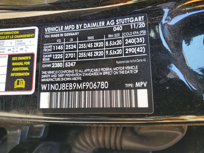 Aukcja sprzedaży 2021 Mercedes-benz Glc Coupe, vin: W1N0J8EB9MF906780, numer aukcji: 53070666