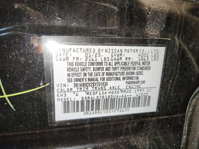 52743616 :رقم المزاد ، 3N1AB8CV2SY291634 vin ، 2025 Nissan Sentra مزاد بيع