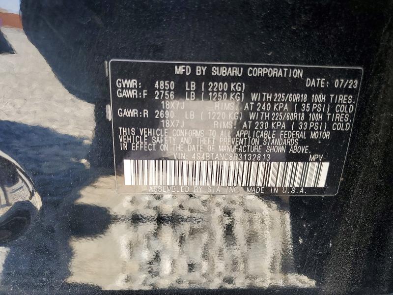 Aukcja sprzedaży 2024 Subaru Outback, vin: 4S4BTANC8R3132813, numer aukcji: 54840616