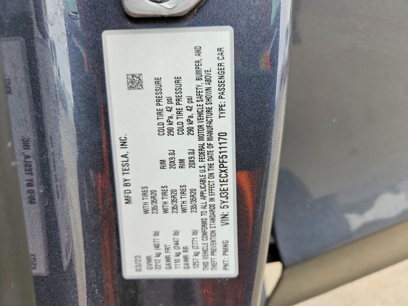 Aukcja sprzedaży 2023 Tesla Model 3, vin: 5YJ3E1ECXPF511170, numer aukcji: 52605326