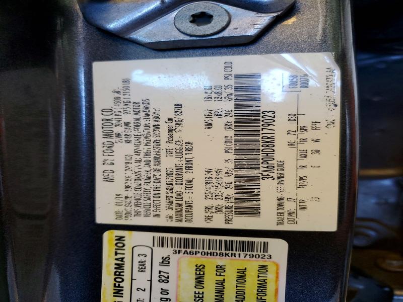 Продаж на аукціоні авто 2019 Ford Fusion, vin: 3FA6P0HD8KR179023, номер лоту: 53200386