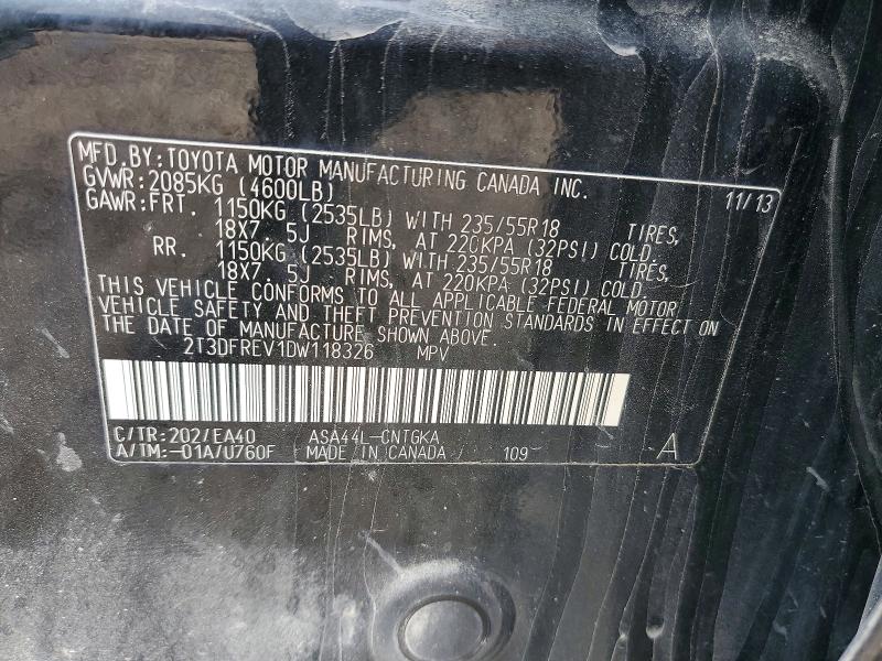 Aukcja sprzedaży 2013 Toyota Rav4, vin: 2T3DFREV1DW118326, numer aukcji: 53627136