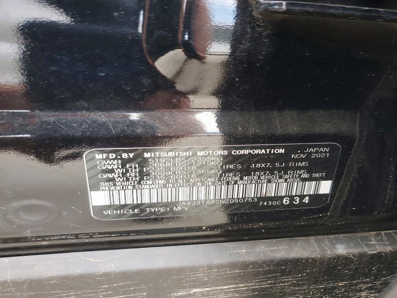 Aukcja sprzedaży 2022 Mitsubishi Outlander, vin: JA4J3TA82NZ050753, numer aukcji: 54228136