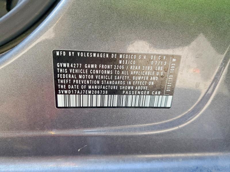 Aukcja sprzedaży 2014 Volkswagen Jetta, vin: 3VWD17AJ7EM206738, numer aukcji: 53207666