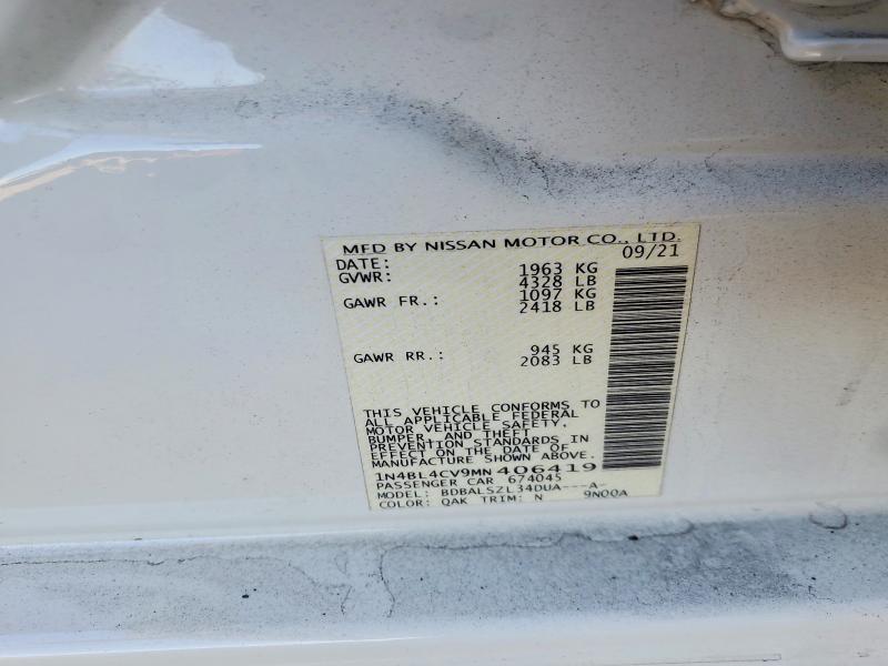 Продаж на аукціоні авто 2021 Nissan Altima, vin: 1N4BL4CV9MN406419, номер лоту: 55375406