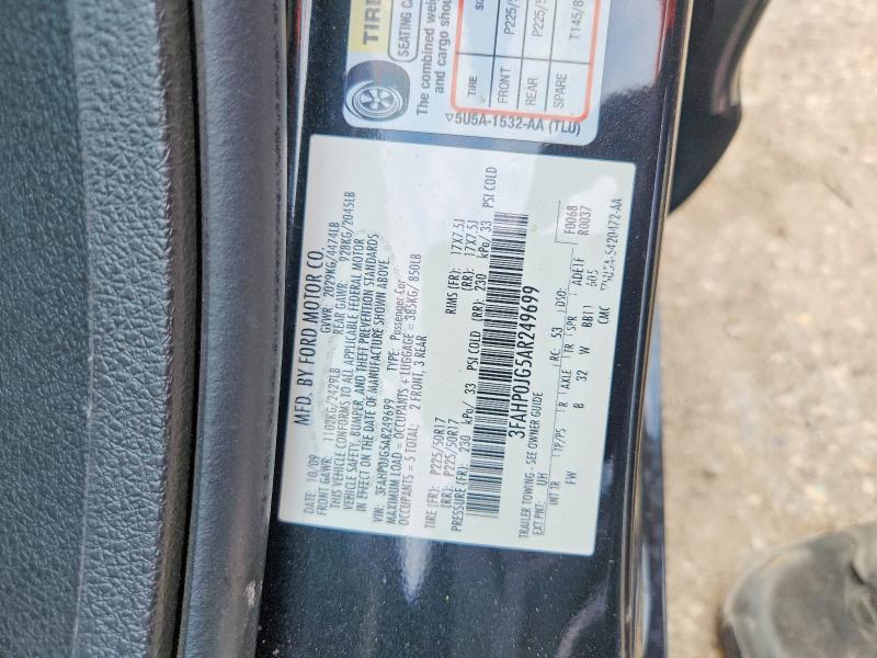 Продажа на аукционе авто 2010 Ford Fusion, vin: 3FAHP0JG5AR249699, номер лота: 53802006