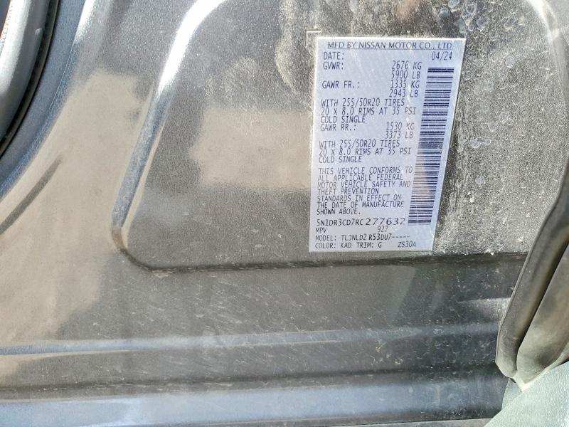 2024 Nissan Pathfinder მანქანა იყიდება აუქციონზე, vin: 5N1DR3CD7RC277632, აუქციონის ნომერი: 52698786