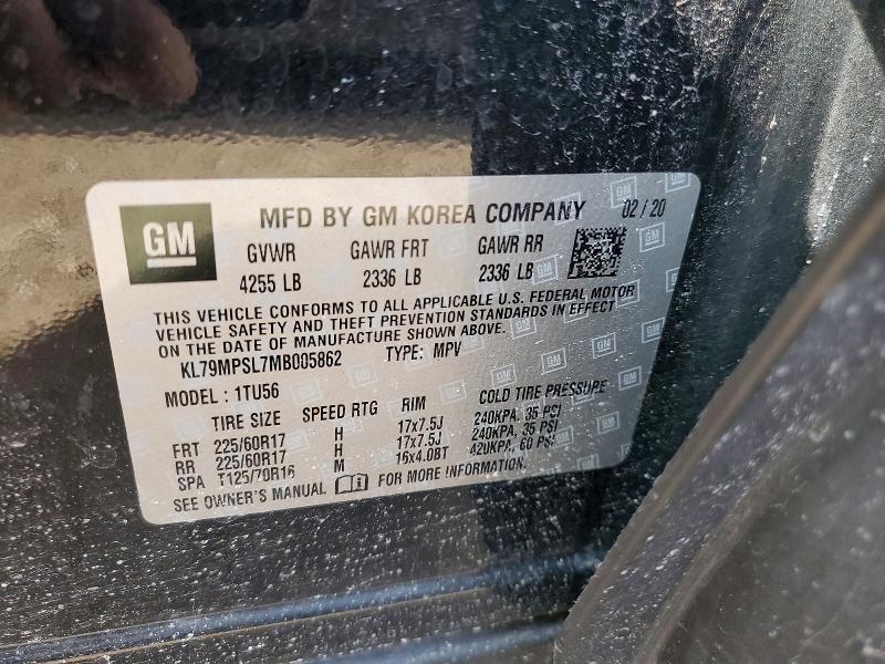 52216856 :رقم المزاد ، KL79MPSL7MB005862 vin ، 2021 Chevrolet Trailblazer مزاد بيع