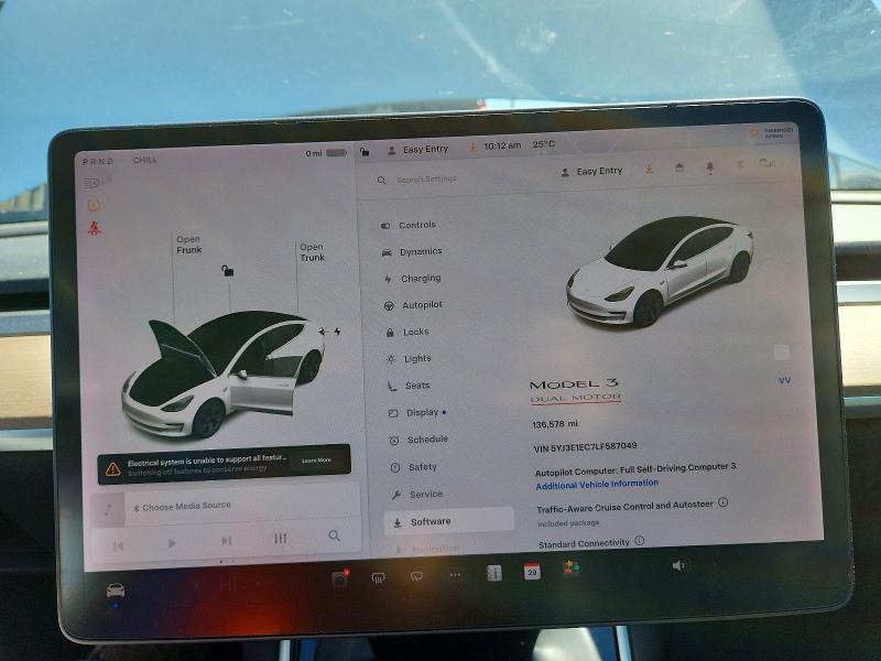 53630596 :رقم المزاد ، 5YJ3E1EC7LF587049 vin ، 2020 Tesla Model 3 مزاد بيع