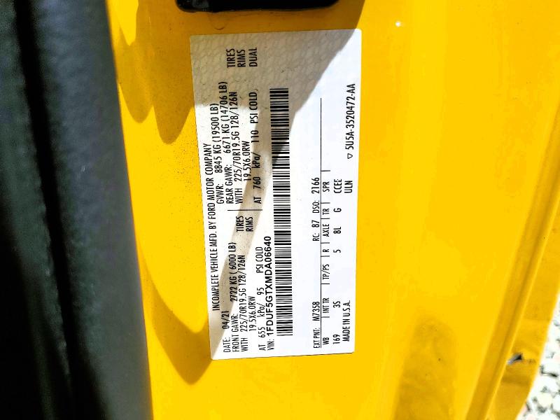 2021 Ford F550 მანქანა იყიდება აუქციონზე, vin: 1FDUF5GTXMDA06640, აუქციონის ნომერი: 58336906
