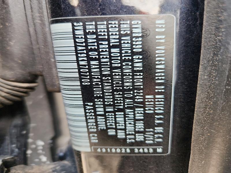 54645196 :رقم المزاد ، 3VWFD7AT9KM707708 vin ، 2019 Volkswagen Beetle مزاد بيع