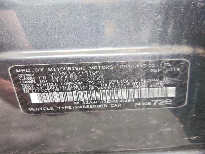 Aukcja sprzedaży 2014 Mitsubishi Mirage, vin: ML32A4HJ2EH006484, numer aukcji: 52828426