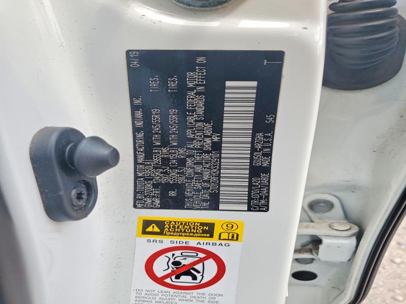 54898556 :رقم المزاد ، 5TDYZRFH2KS329101 vin ، 2019 Toyota Highlander مزاد بيع