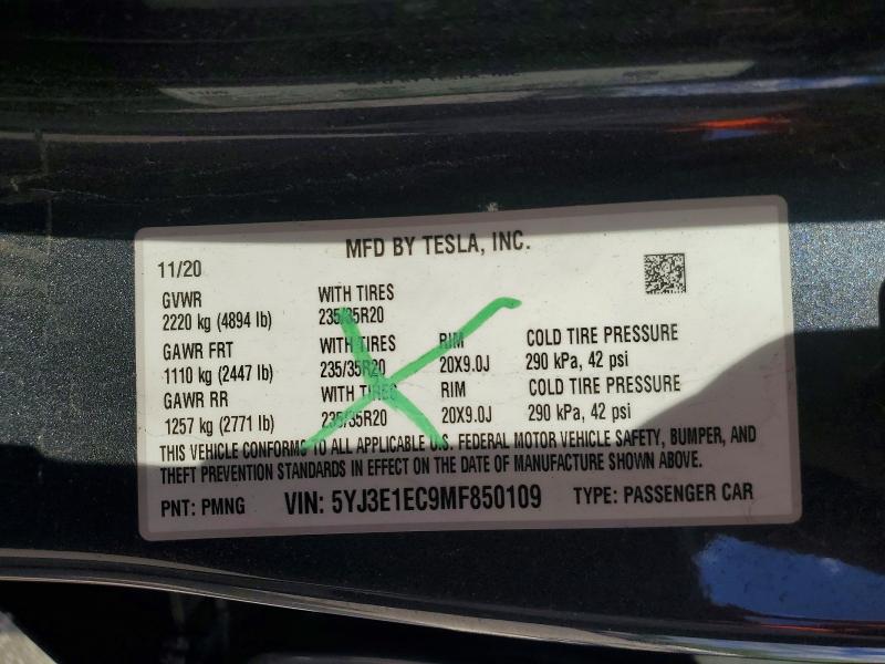 Aukcja sprzedaży 2021 Tesla Model 3, vin: 5YJ3E1EC9MF850109, numer aukcji: 51860766