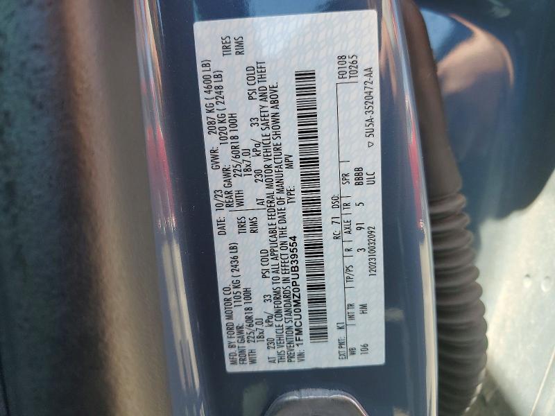 Aukcja sprzedaży 2023 Ford Escape, vin: 1FMCU0MZ0PUB39554, numer aukcji: 54651756