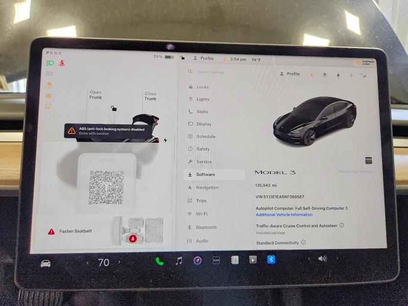 Aukcja sprzedaży 2022 Tesla Model 3, vin: 5YJ3E1EA6NF369587, numer aukcji: 53573156