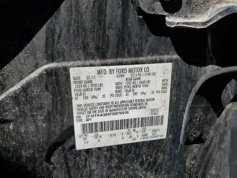 2015 Ford Edge მანქანა იყიდება აუქციონზე, vin: 2FMTK4G95FBB76936, აუქციონის ნომერი: 55239416