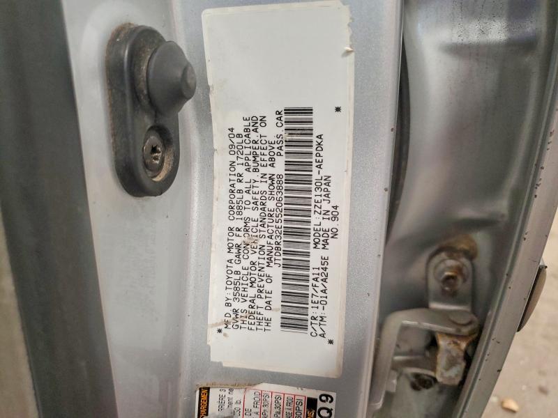 53900616 :رقم المزاد ، JTDBR32E552063888 vin ، 2005 Toyota Corolla مزاد بيع