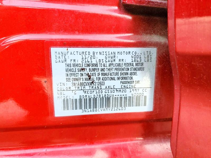 Продажа на аукционе авто 2021 Nissan Sentra, vin: 3N1AB8CVXMY212603, номер лота: 54634616