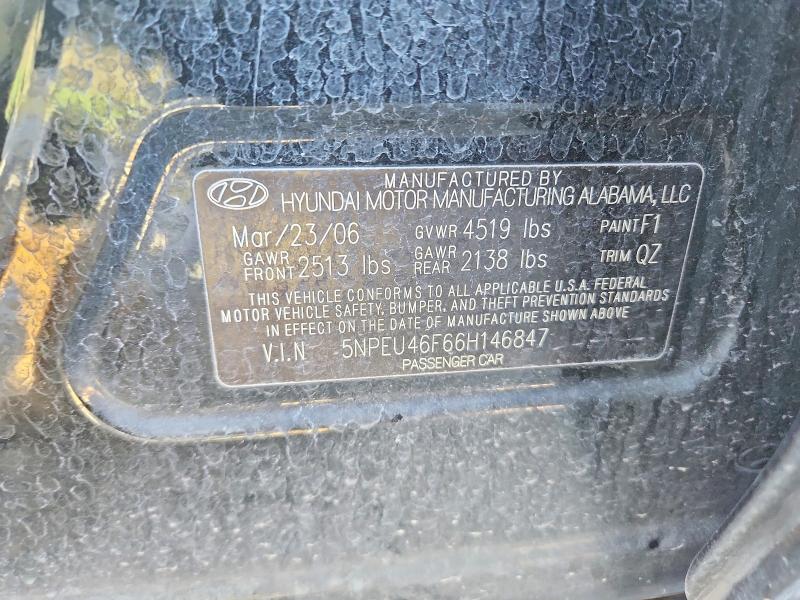 Aukcja sprzedaży 2006 Hyundai Sonata, vin: 5NPEU46F66H146847, numer aukcji: 53645926