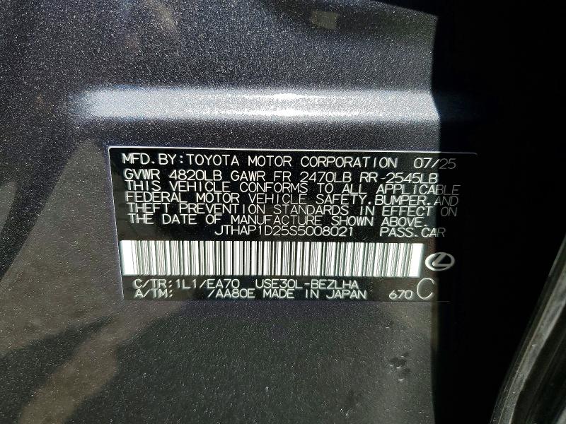 Продажа на аукционе авто 2025 Lexus Is 500, vin: JTHAP1D25S5008021, номер лота: 53032606